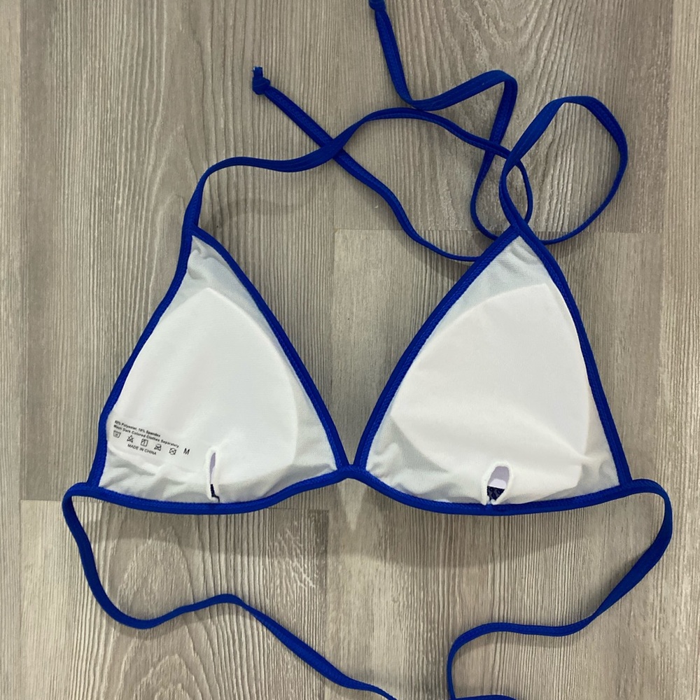 NWOT shein royal blue medium sequin bikini top - Picture 3 of 4